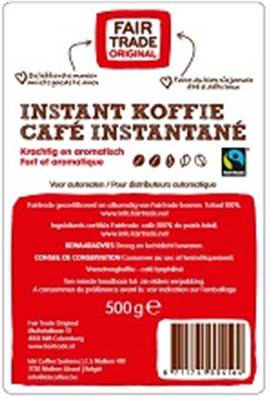 FTO Fairtrade oploskoffie 500 gr (voor automaten)