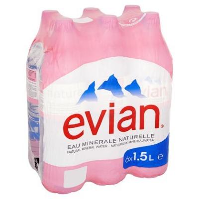 Evian eau plate 6 x 1.5 L