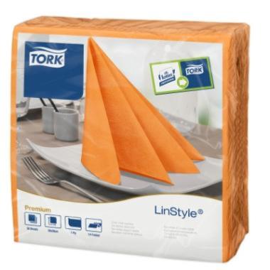 Tork Linstyle Dinner Napkin Orange 39x39cm 12x50pc (478851)
